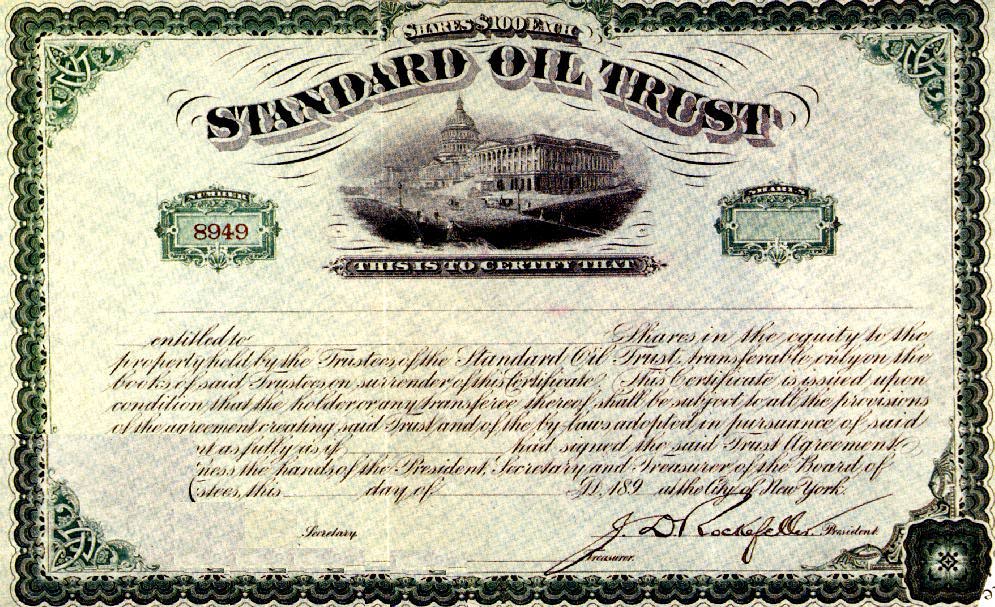 Standard Oil Stock Certificate, 1896