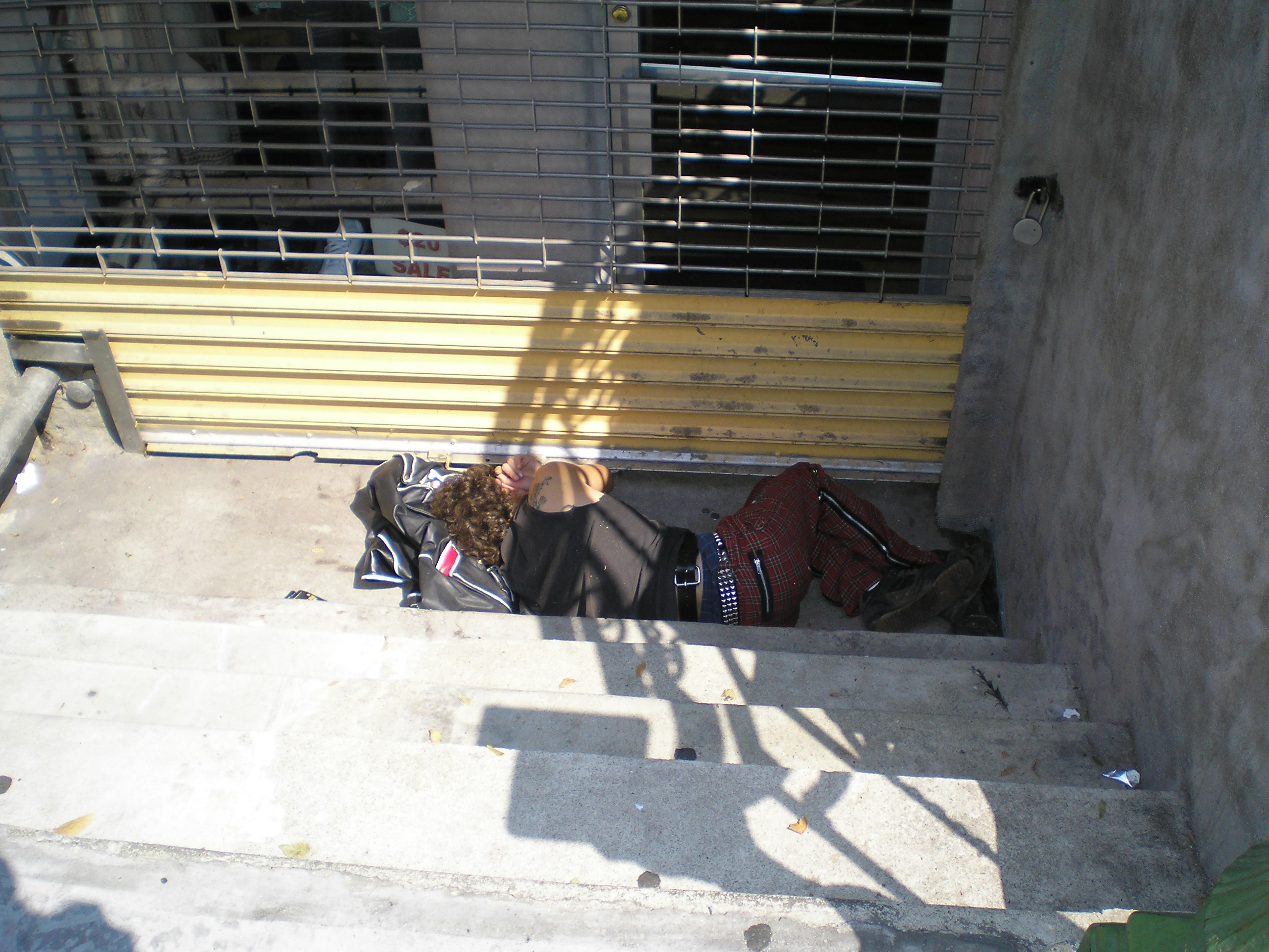 A homeless man in the East Village, New York City