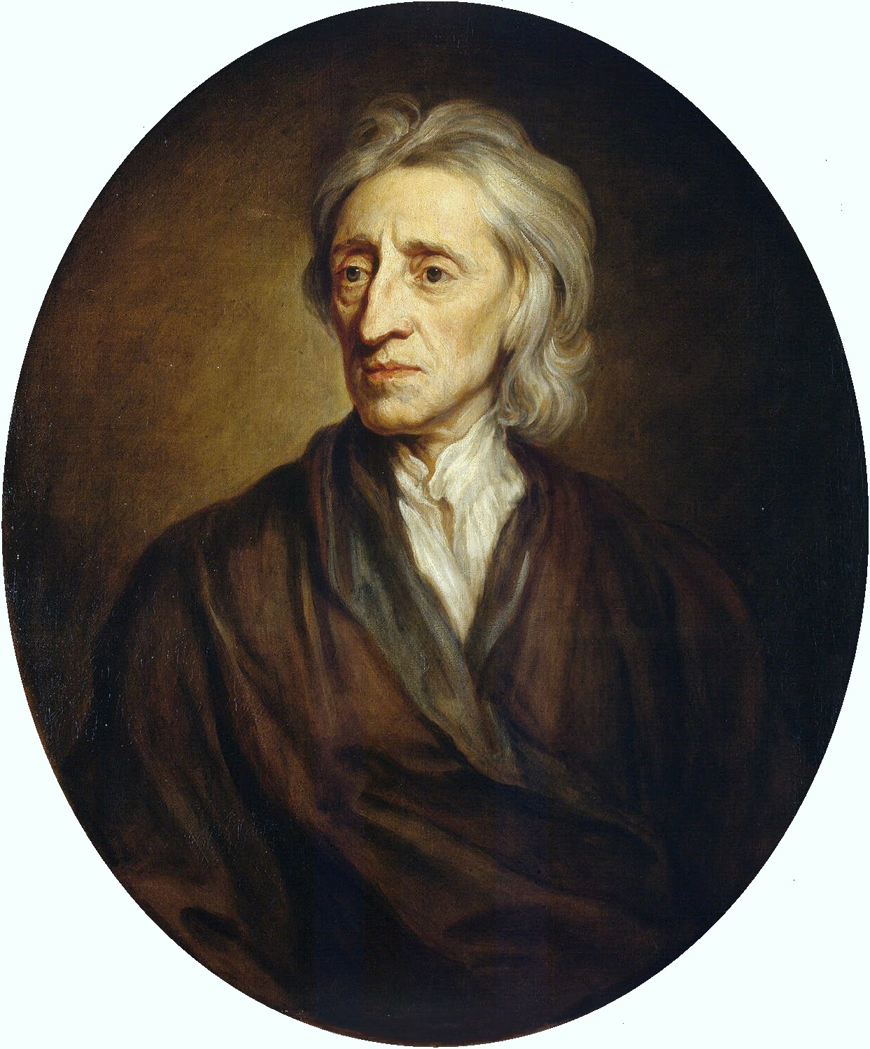 John Locke (29 August 1632 to 28 October 1704), the first to develop a liberal philosophy that included the right to private property and the necessity for government to have the consent of the governed.