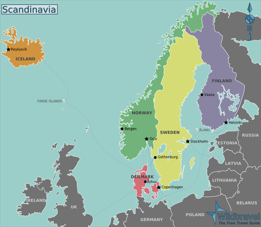 Scandinavian countries of Denmark, Norway, and Sweden