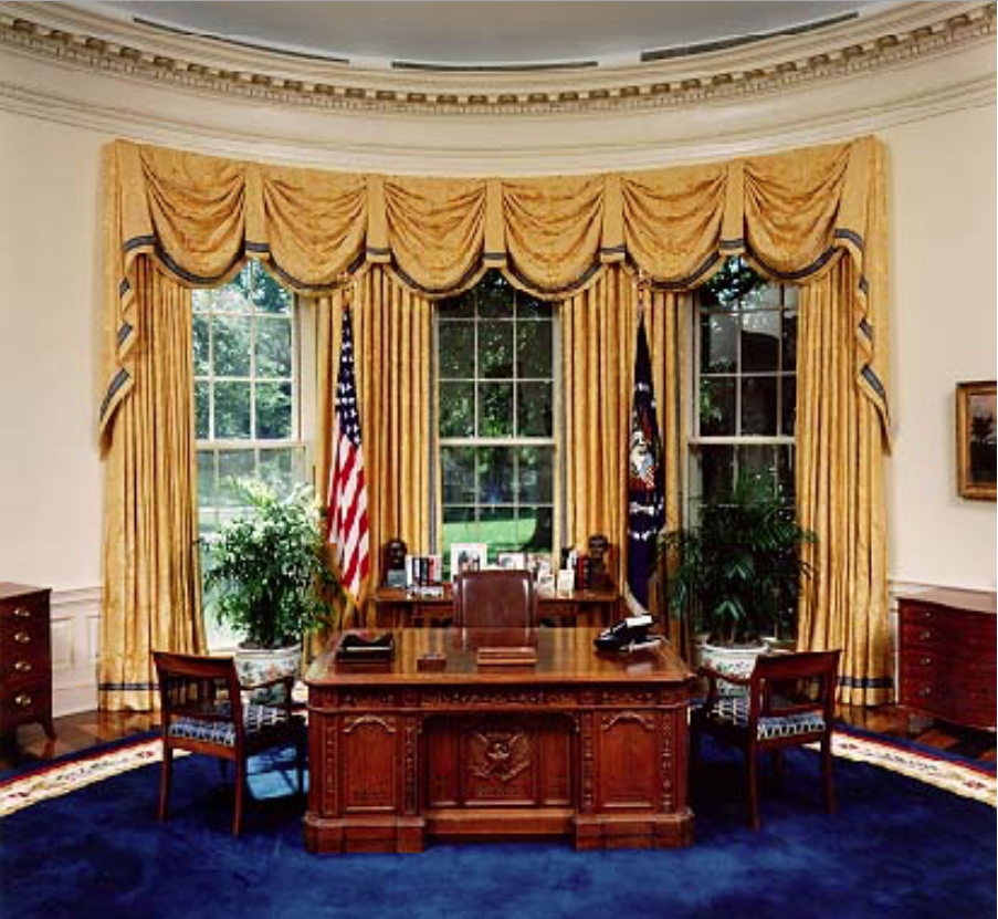The Oval Office in the West Wing of the White House during the Administration of William Jefferson Clinton