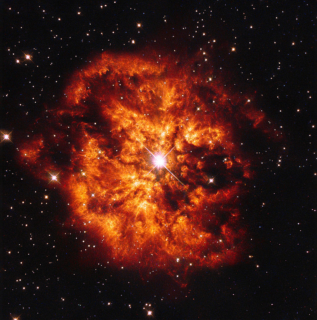 A supernova about to blow: Wolf-Rayet star WR 124, 15,000 light years from Earth