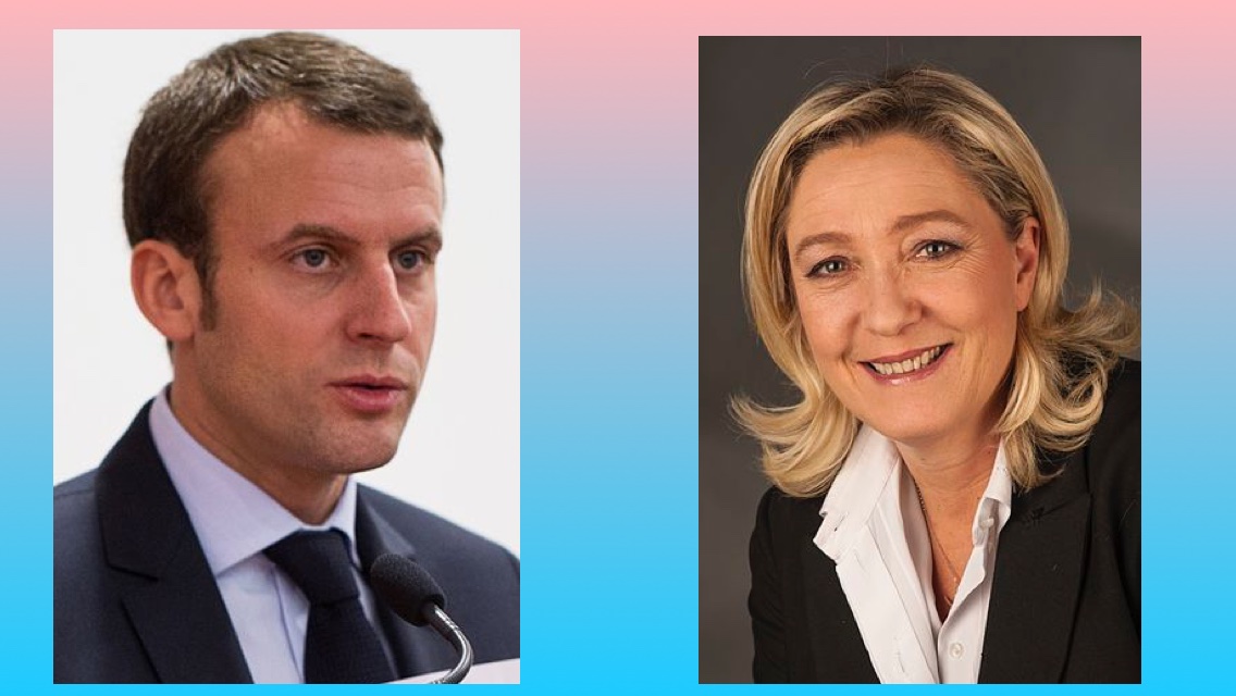 Emmanuel Macron and Marine Le Pen, winners of the April 23, 2017 first round of the French presidential election