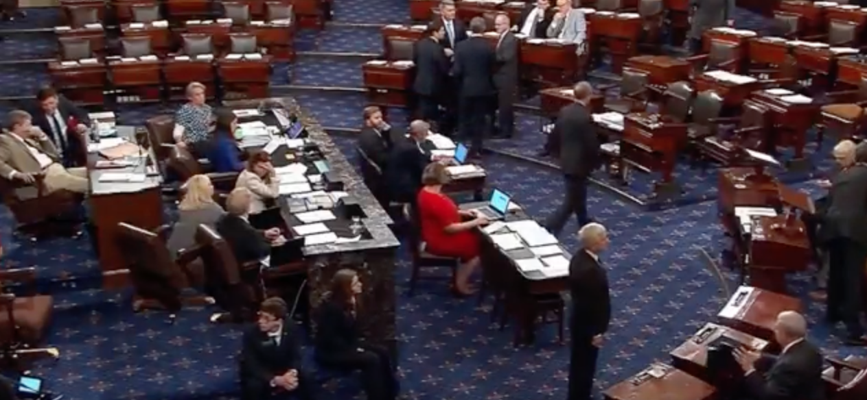 The U.S. Senate voting NO on repeal of Obamacare on July 27, 2017.