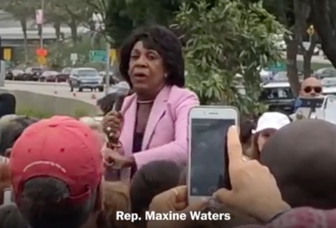 Rep. Maxine Waters (D-CA) telling her supporters to harass Republicans in public in a call for mob action.