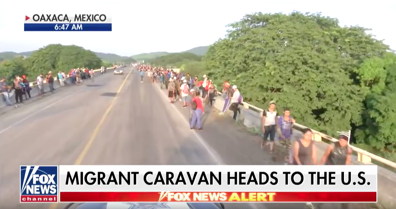 Migrant caravan from Central America at Oaxaca, Mexico on October 30, 2018.