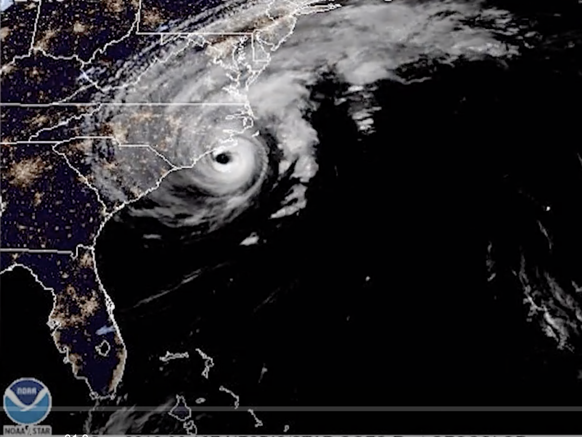 Hurricane Dorian as seen from space on September 6, 2019