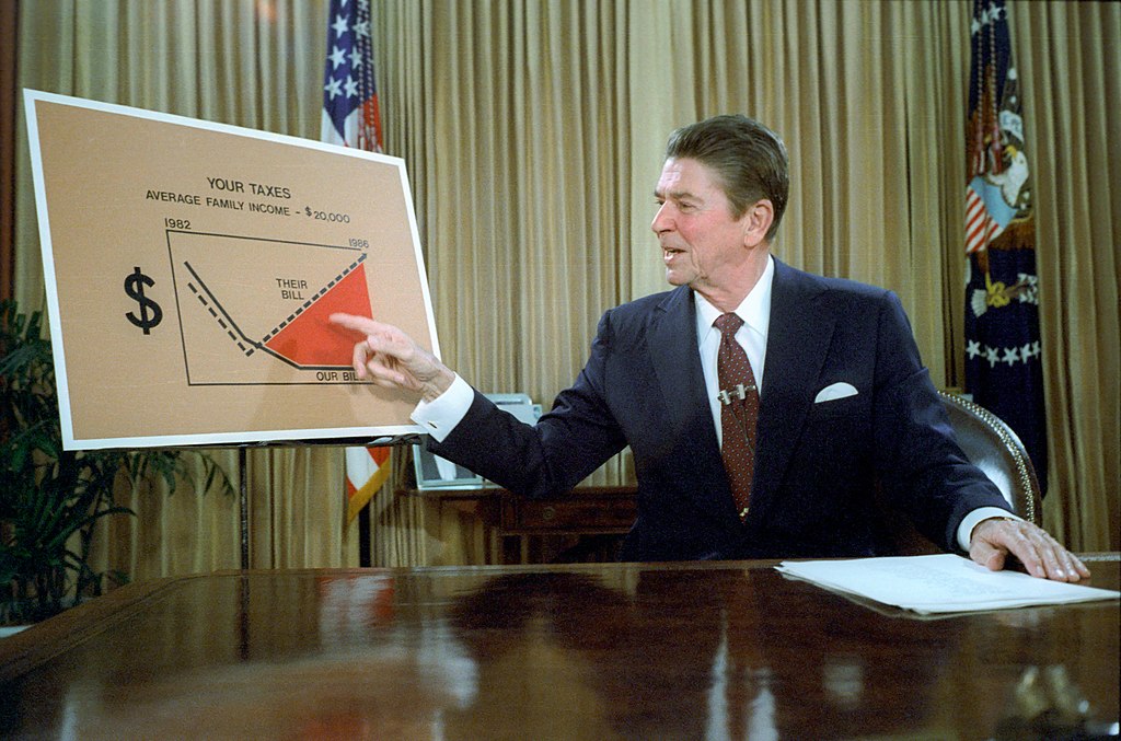 Reagan explaining how taxes affect economic abundance.